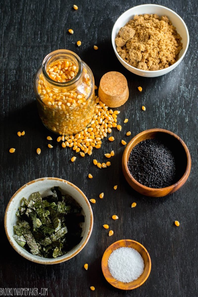 Sweet and Salty Nori and Black Sesame Caramel Corn