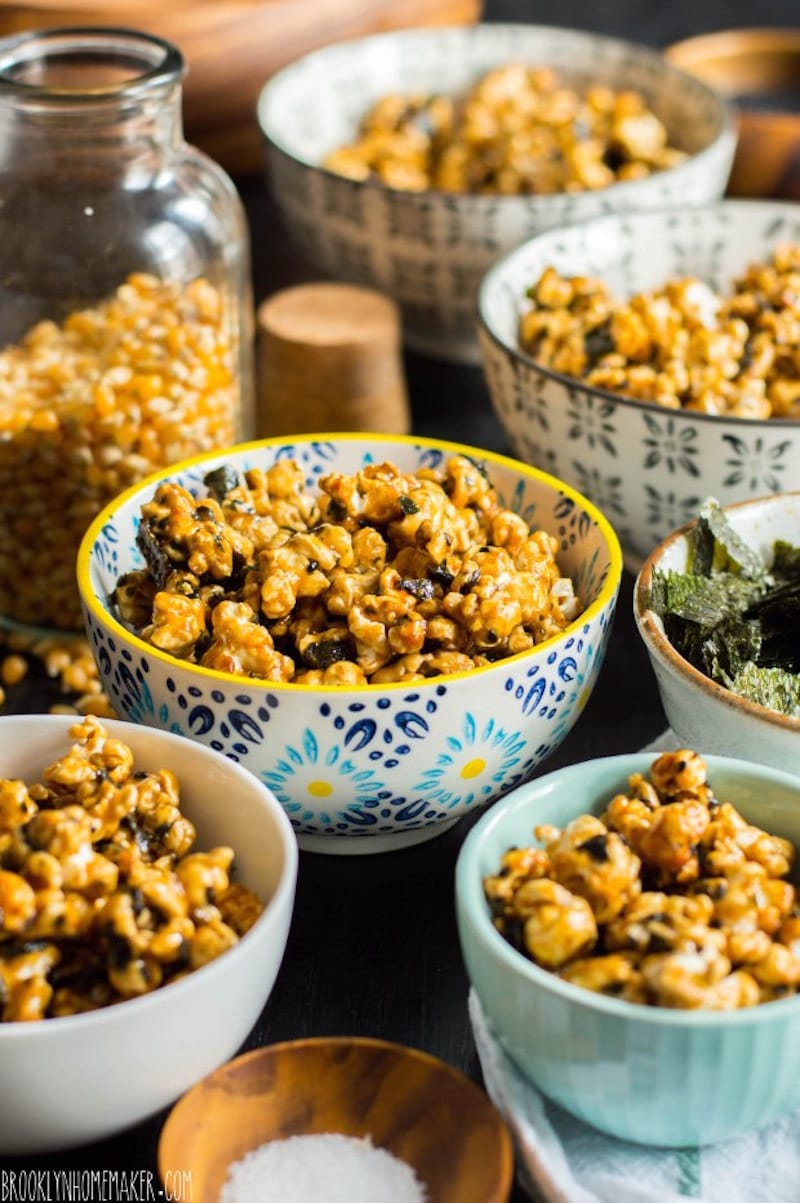 Sweet and Salty Nori and Black Sesame Caramel Corn