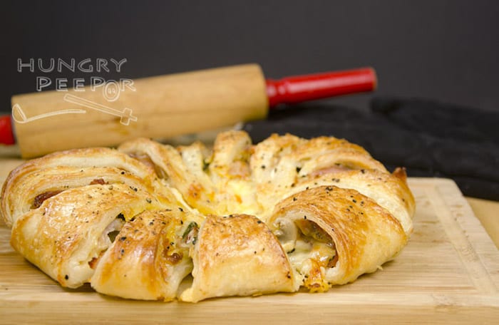 Bacon And Cheddar Puff Pastry Round