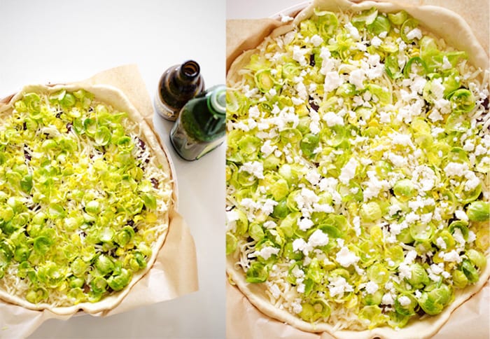 Brussels Sprout and Beer Caramelized Onion Pizza