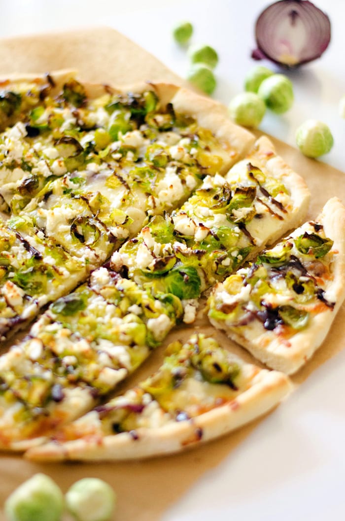 Brussels Sprout and Beer Caramelized Onion Pizza