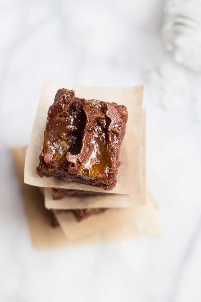 Gooey Salted Caramel Brownies