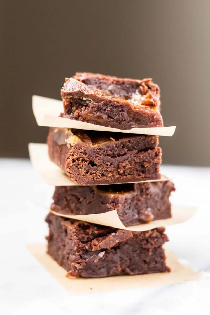 Gooey Salted Caramel Brownies