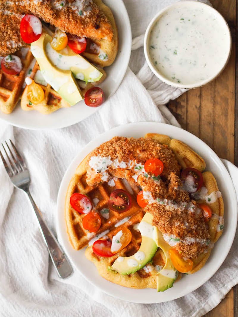 Chicken and Cornbread Waffles