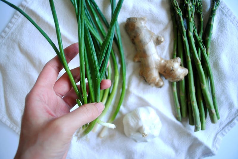 Pesto Pasta with Scallions, Ginger and Asparagus3