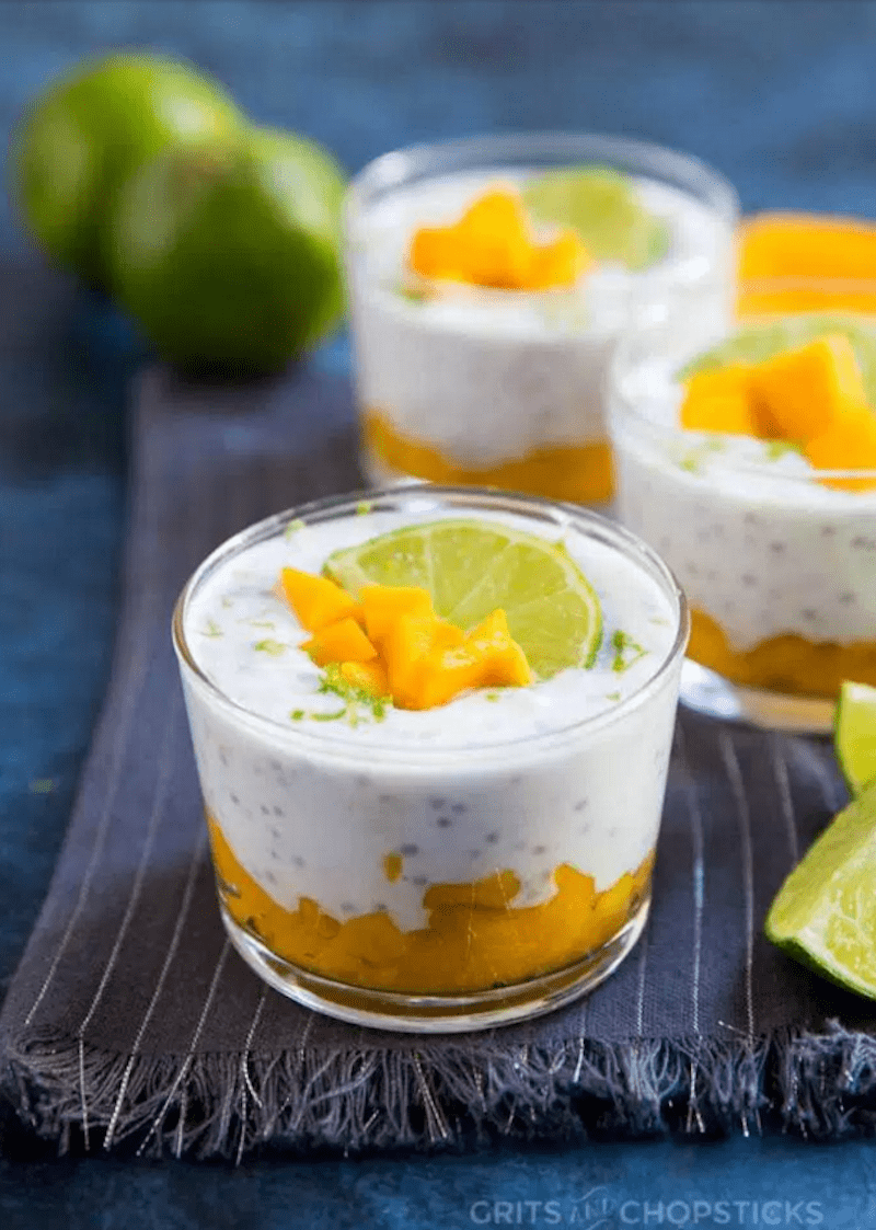 Lime and Mango Chia Pudding