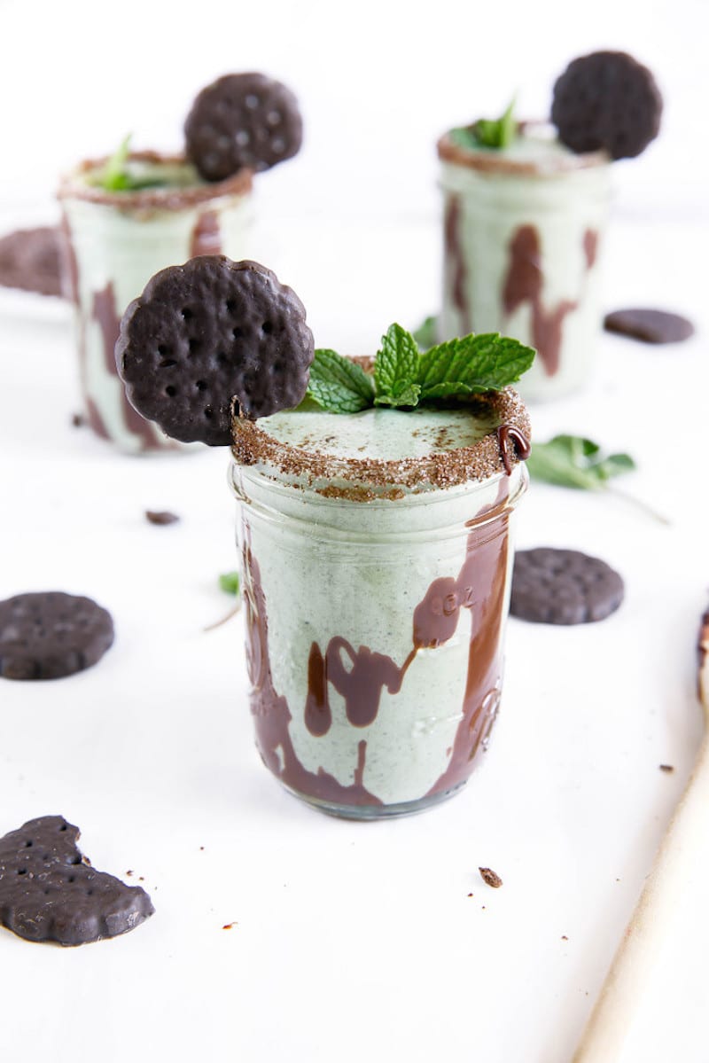 Girl Scout Cookie an a Glass: Thin Mint Milkshake