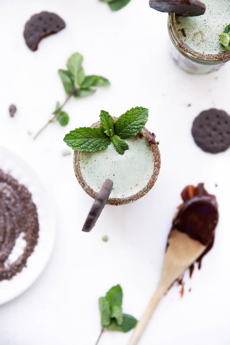 Girl Scout Cookie an a Glass: Thin Mint Milkshake