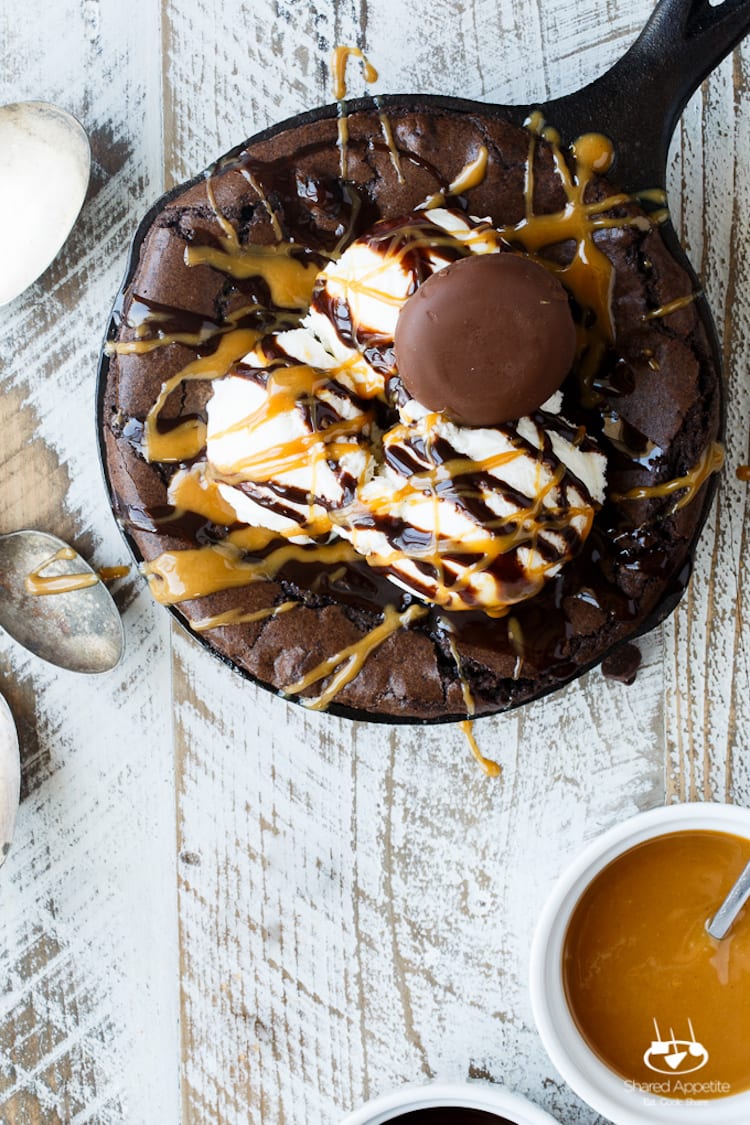 Peanut Butter Cookie Dough Skillet Brownie