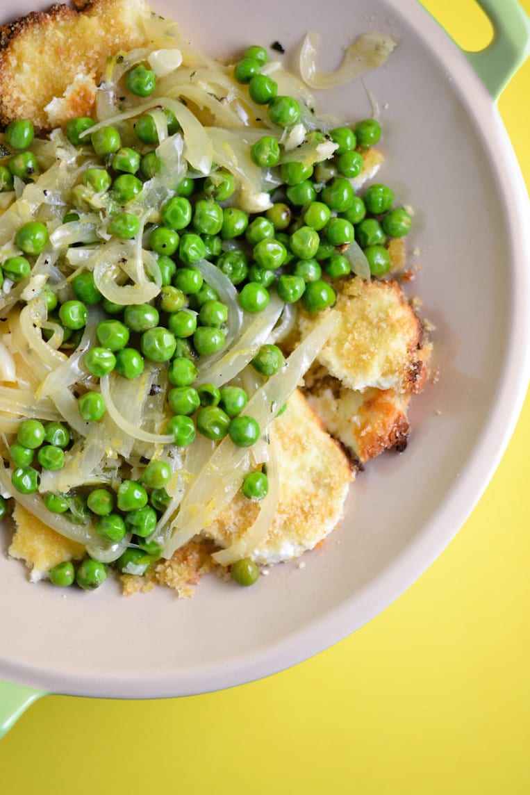 Baked Ricotta with Spring Peas and Lemon