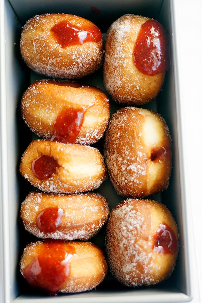 Strawberry Rhubarb Donuts