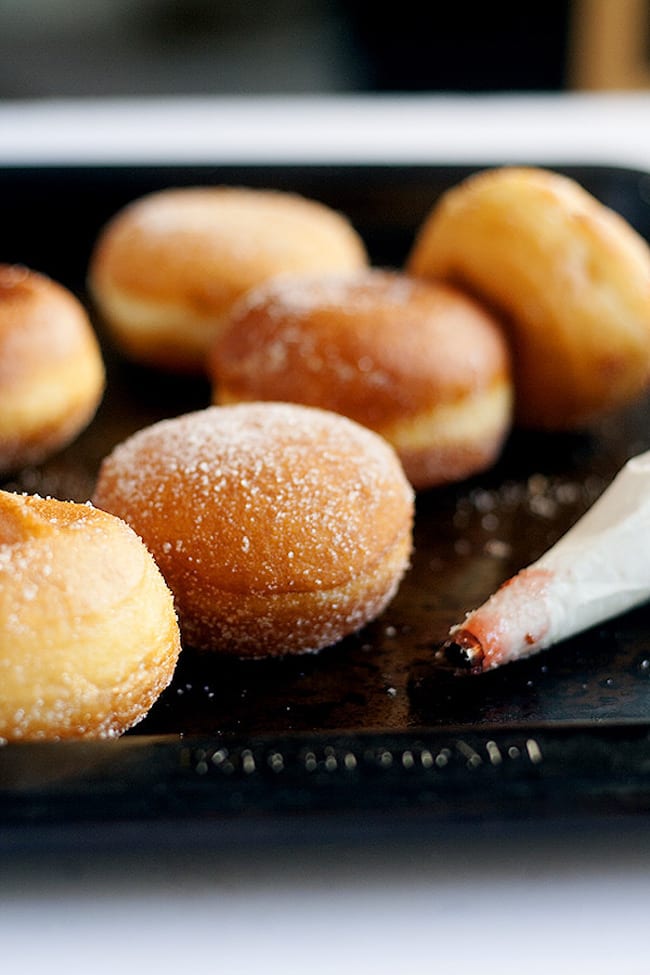 Strawberry Rhubarb Donuts