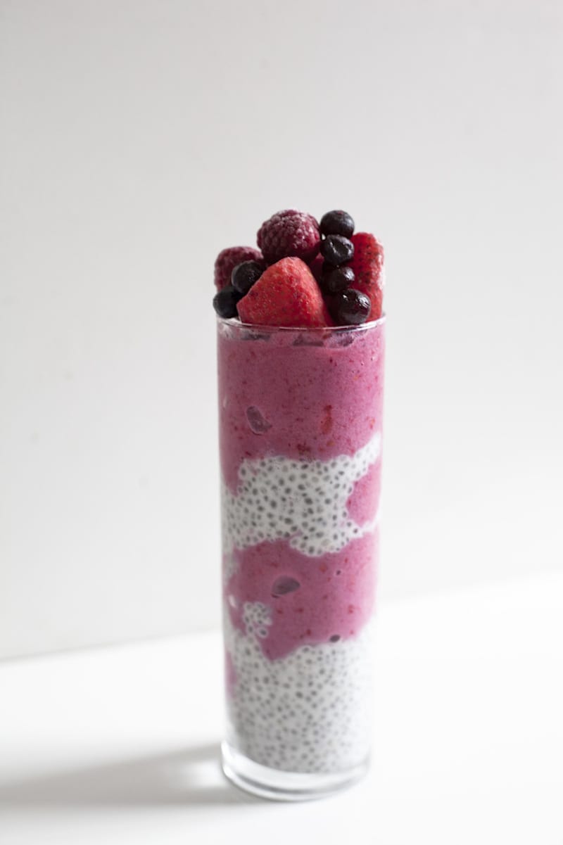 Layered Berry and Chia Yogurt Smoothie