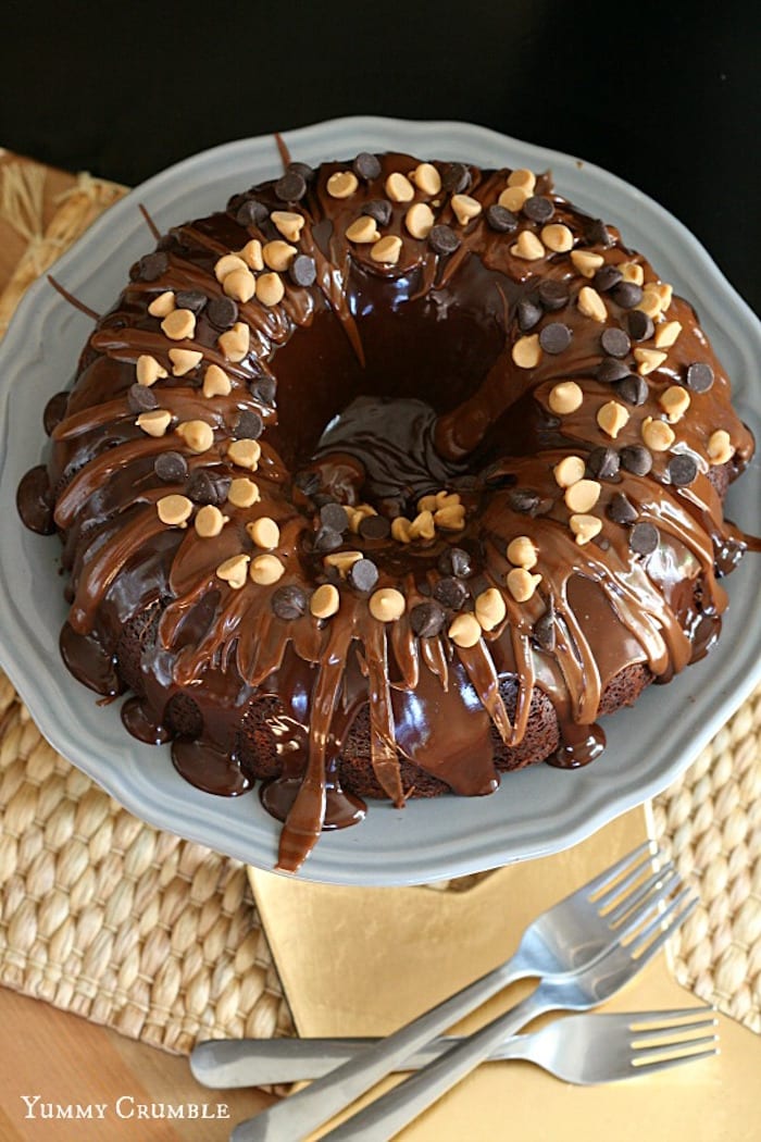 Peanut Butter Chocolate Bundt Cake