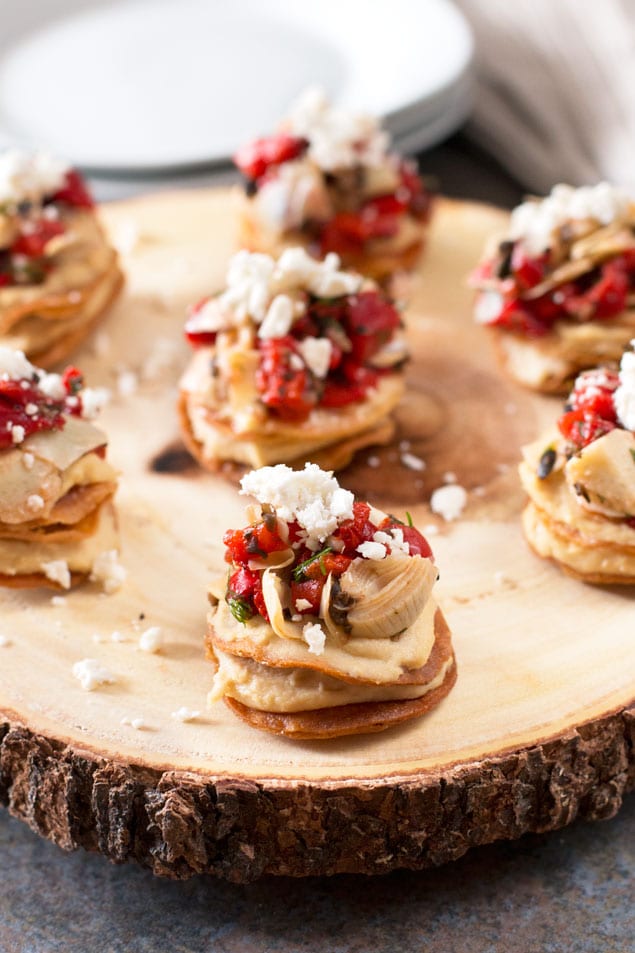 Greek Hummus Mini Tostadas | cakenknife.com