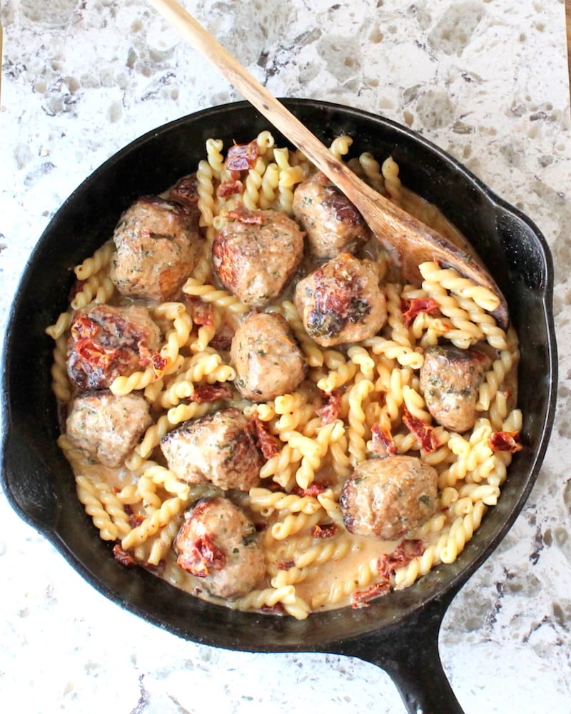 Chicken Meatballs with Sun-Dried Tomato Cream Sauce