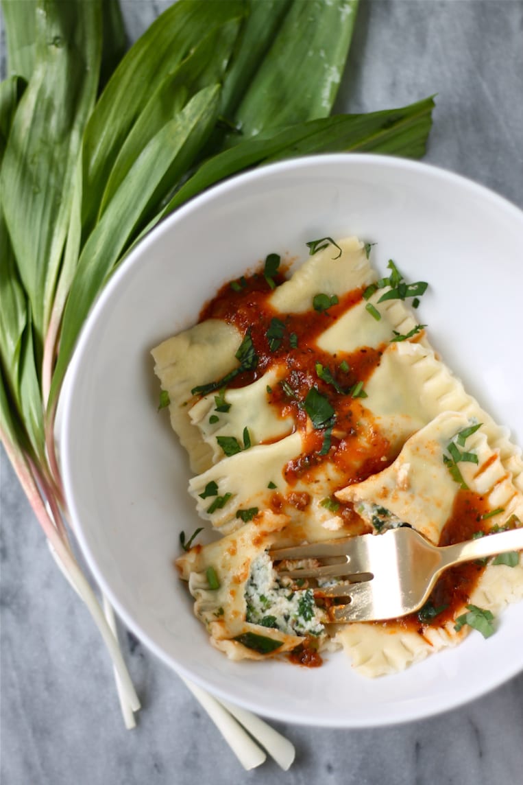 Ramp and Ricotta Ravioli