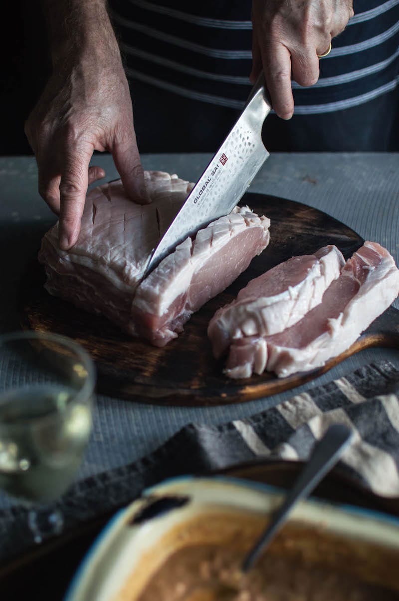 Grilled Indian Spiced Pork with Foraged Greens