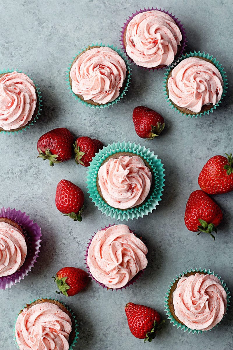 Spring Strawberry Cupcakes
