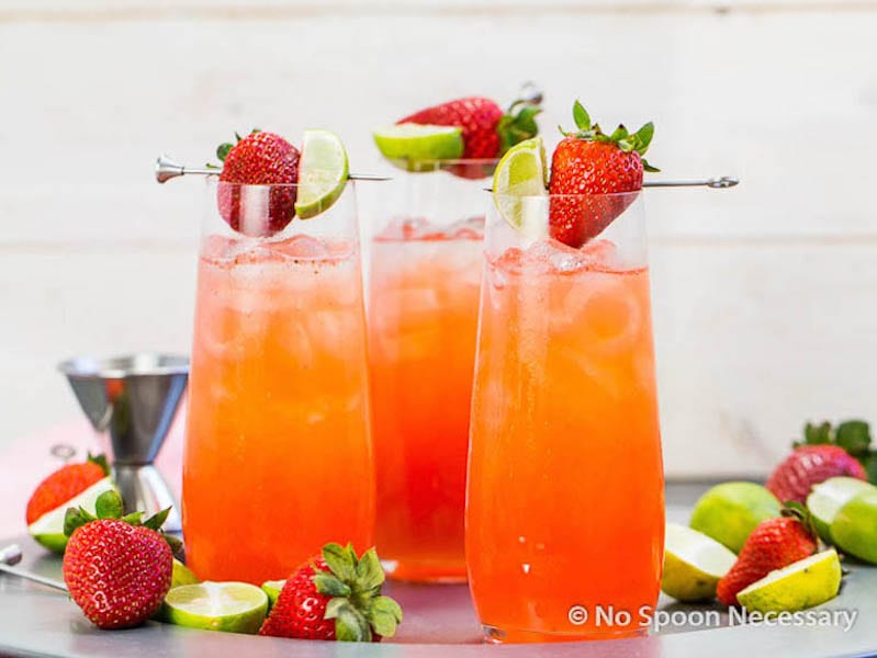 Sparkling Strawberry Sangria (5 minute recipe!) - No Spoon Necessary