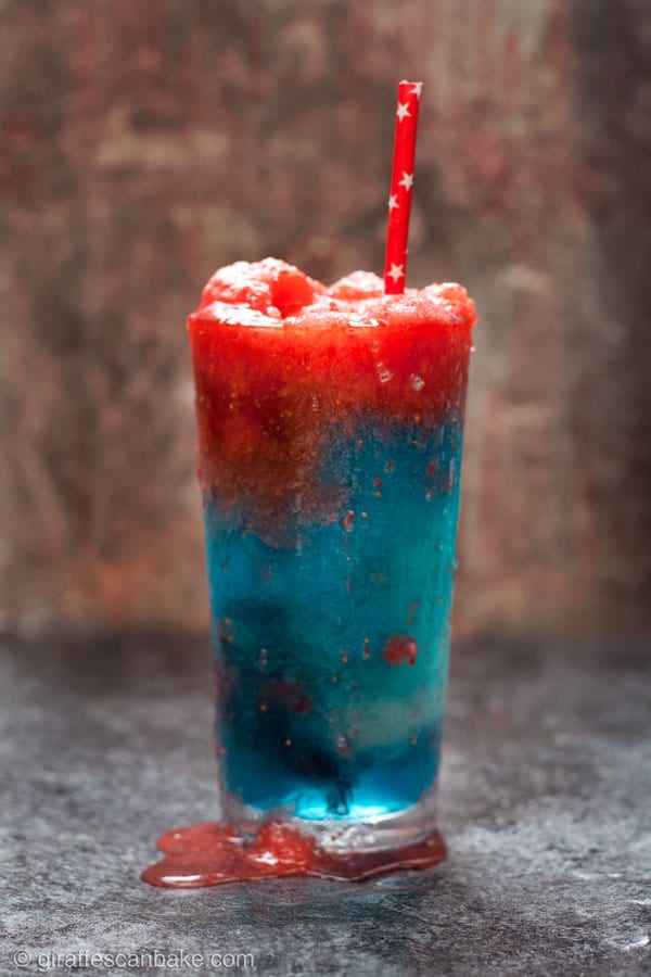 Captain America Slushy Cocktail for Civil War - a red, white and blue layered slushy cocktail to celebrate the release of Captain America: Civil War and to show I am firmly #TeamCap!!