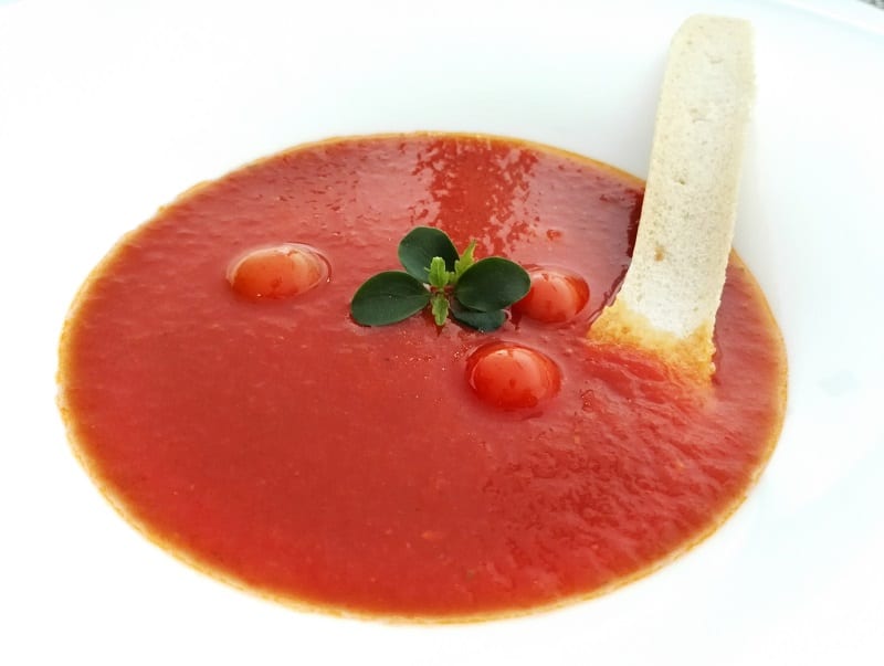Deceptively simple, Hilton Diagonal Mar Barcelona's Baby Tomato Soup explodes with flavor.