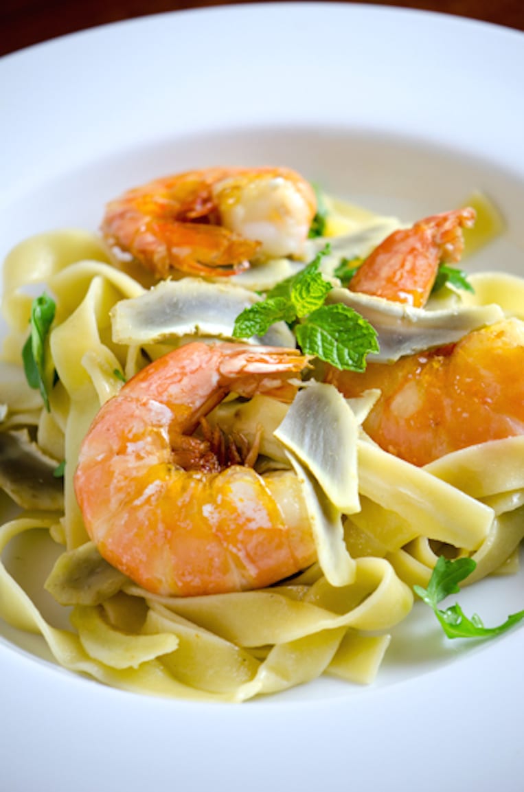 Pappardelle with Artichokes and Shrimp