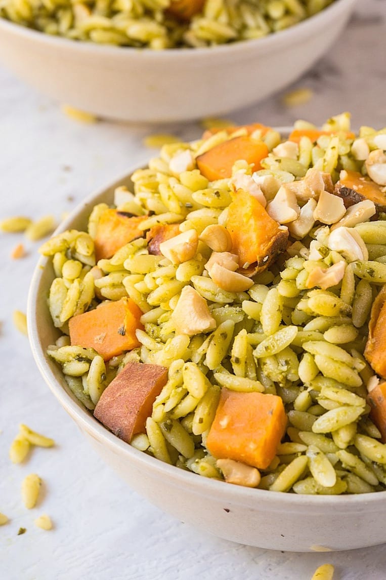 Grill Like an Italian with Colavita: Pesto Orzo with Sweet Potatoes