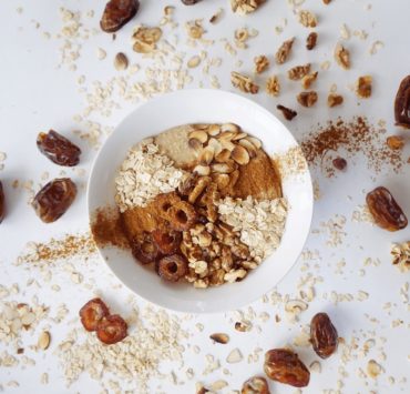 Packed Oat Milk Bowl with Dates