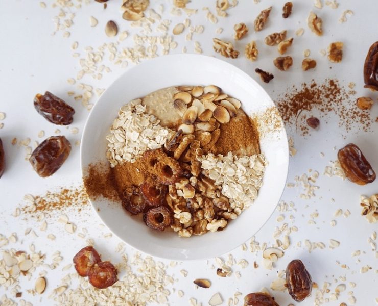 Packed Oat Milk Bowl with Dates