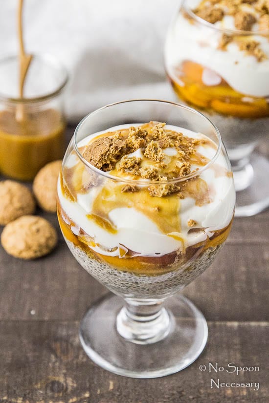 Amaretto Peaches and Cream Chia Pudding