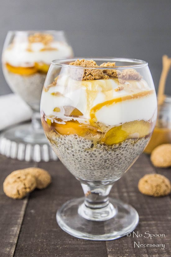 Amaretto Peaches and Cream Chia Pudding