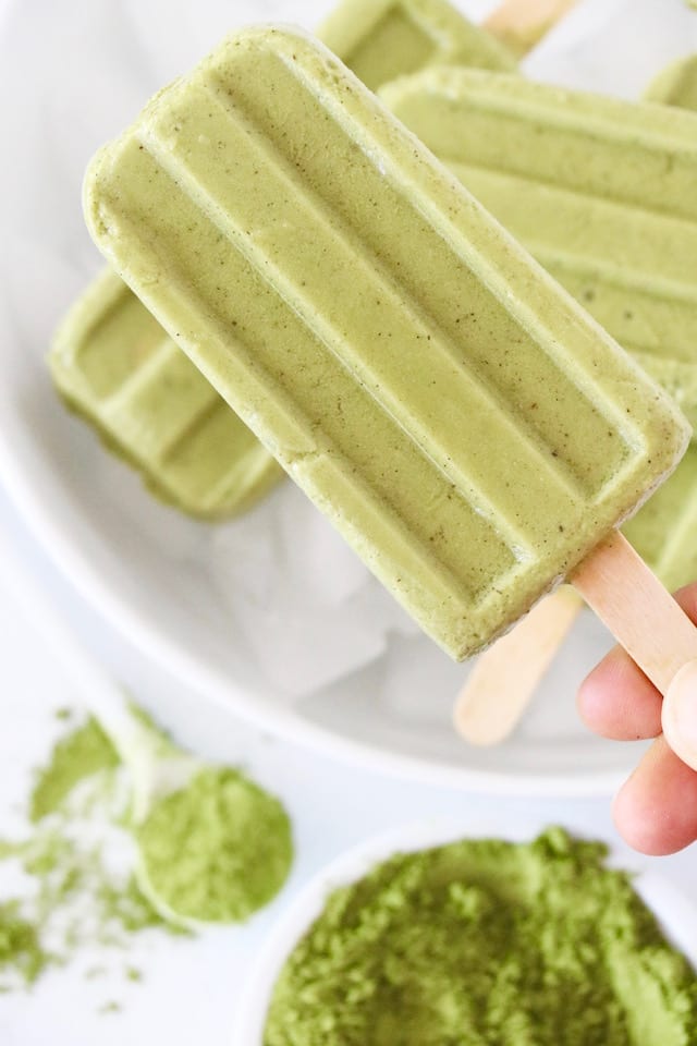 Vanilla Matcha Popsicles