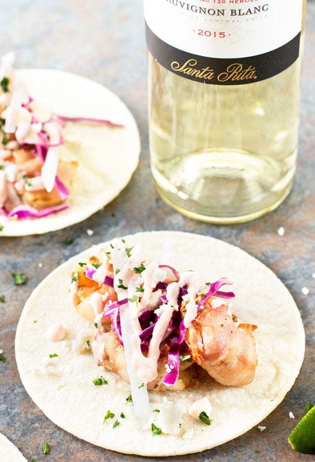 Grilled Bacon and Shrimp Tacos