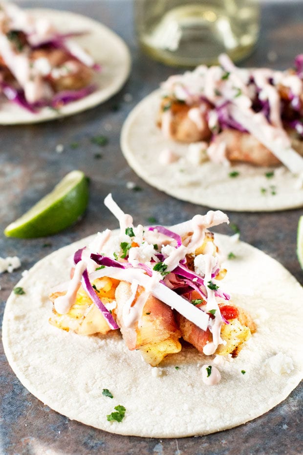 Grilled Bacon and Shrimp Tacos