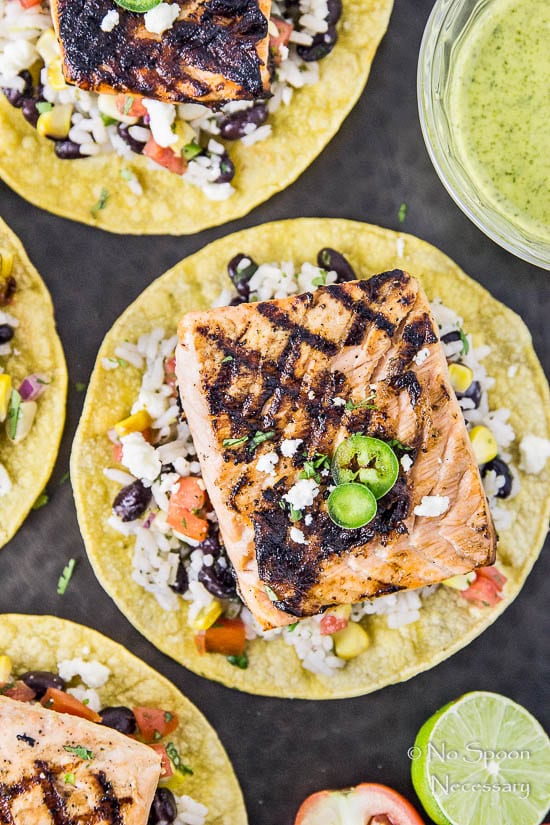 Grilled Salmon Tostadas