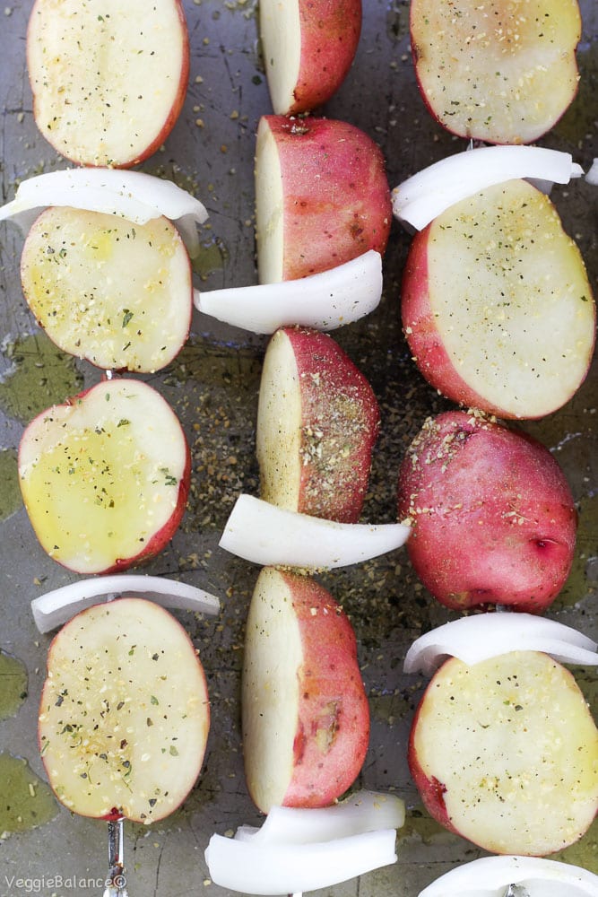 Grilled Potatoes and Creamy Dressing