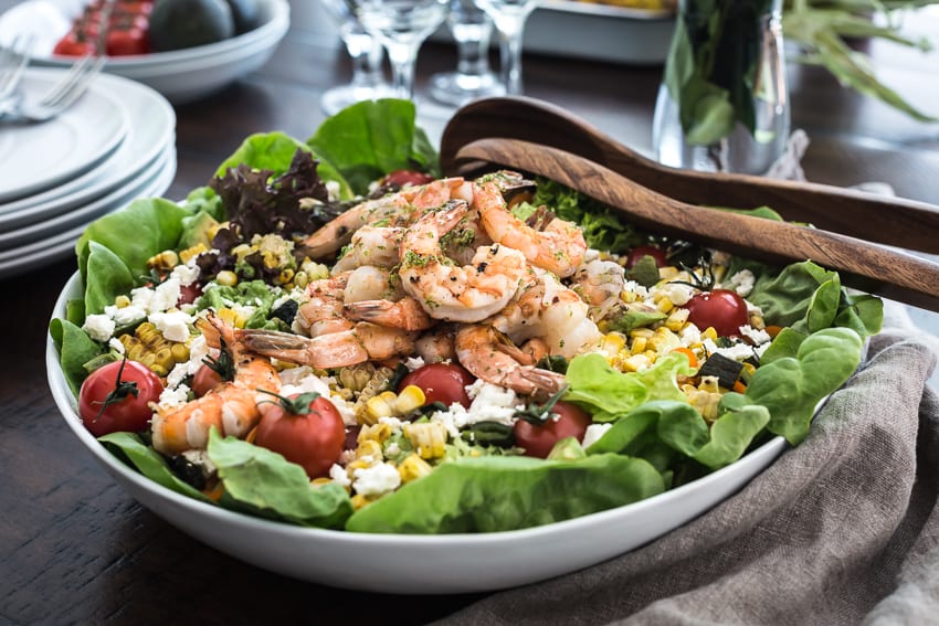 Grilled Corn and Shrimp Salad