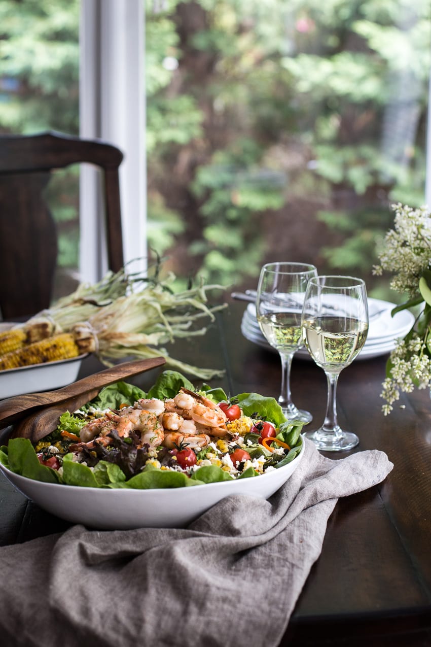 Grilled Corn and Shrimp Salad