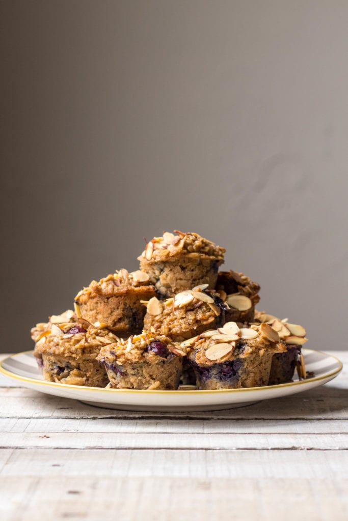 Blueberry Almond Oatmeal Muffins