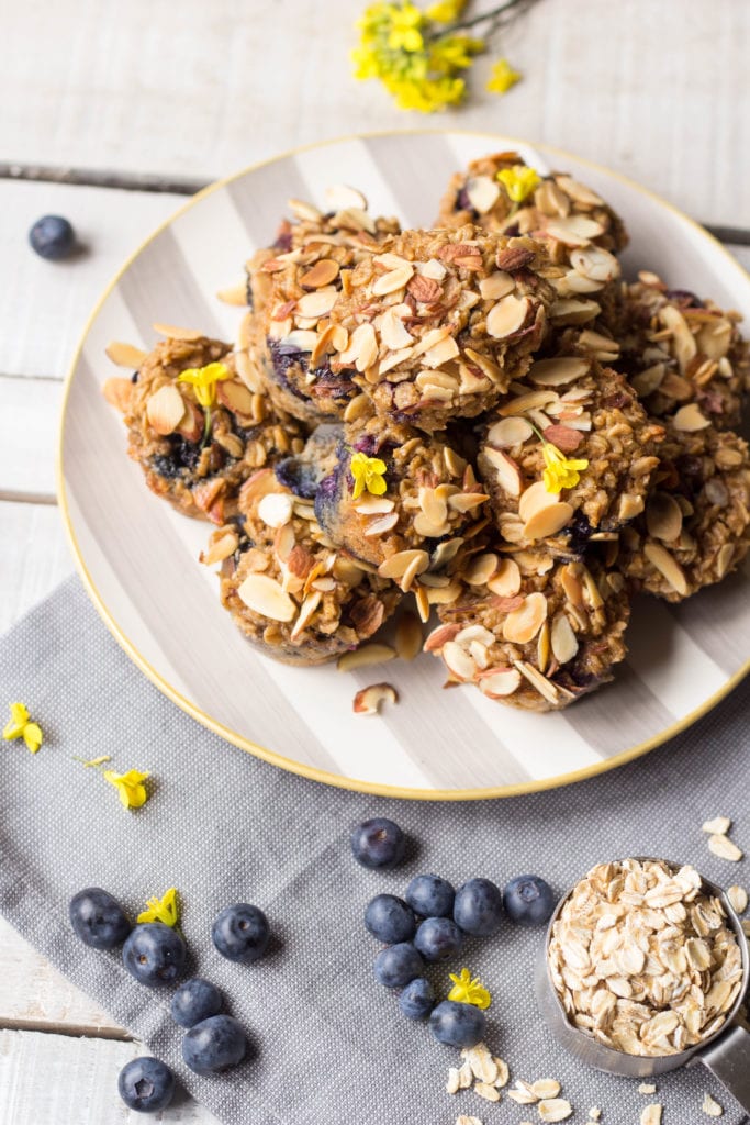 Blueberry Almond Oatmeal Muffins