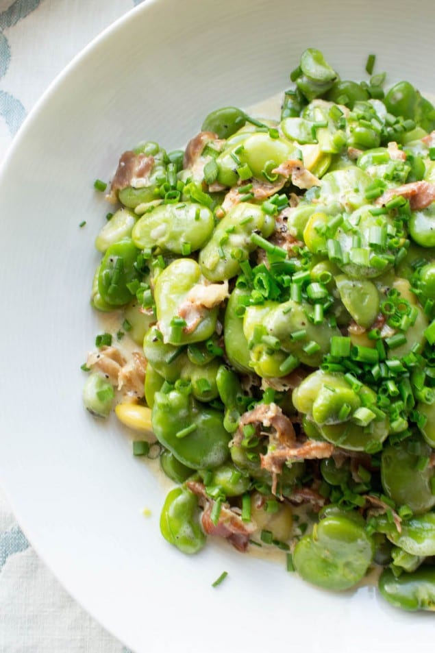 Prosciutto and Cream Fava Beans