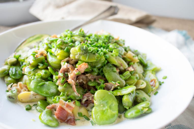 Prosciutto and Cream Fava Beans