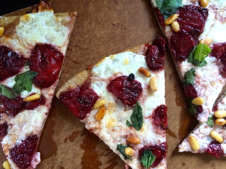 Mozzarella and Balsamic Roasted Strawberry Pizza