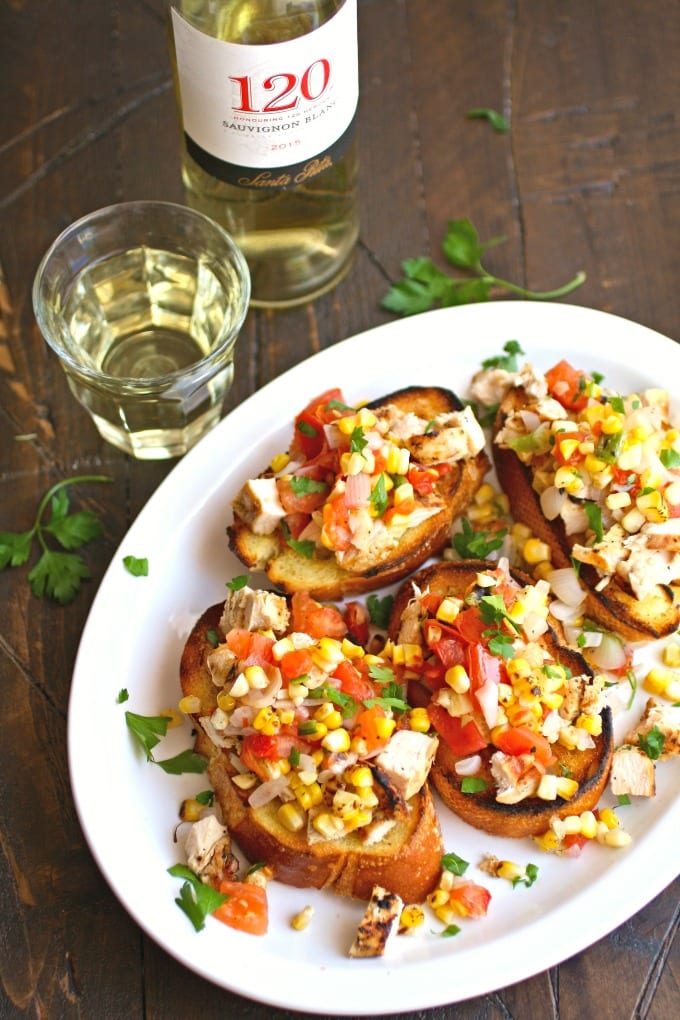 Grilled Chicken and Summer Vegetable Bruschetta