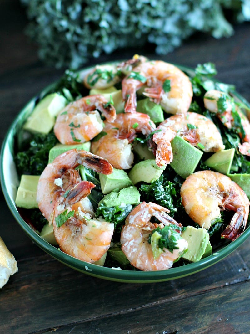 Kale and Garlic Shrimp Salad