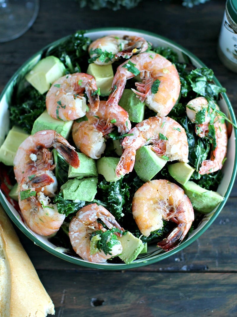 Kale and Garlic Shrimp Salad