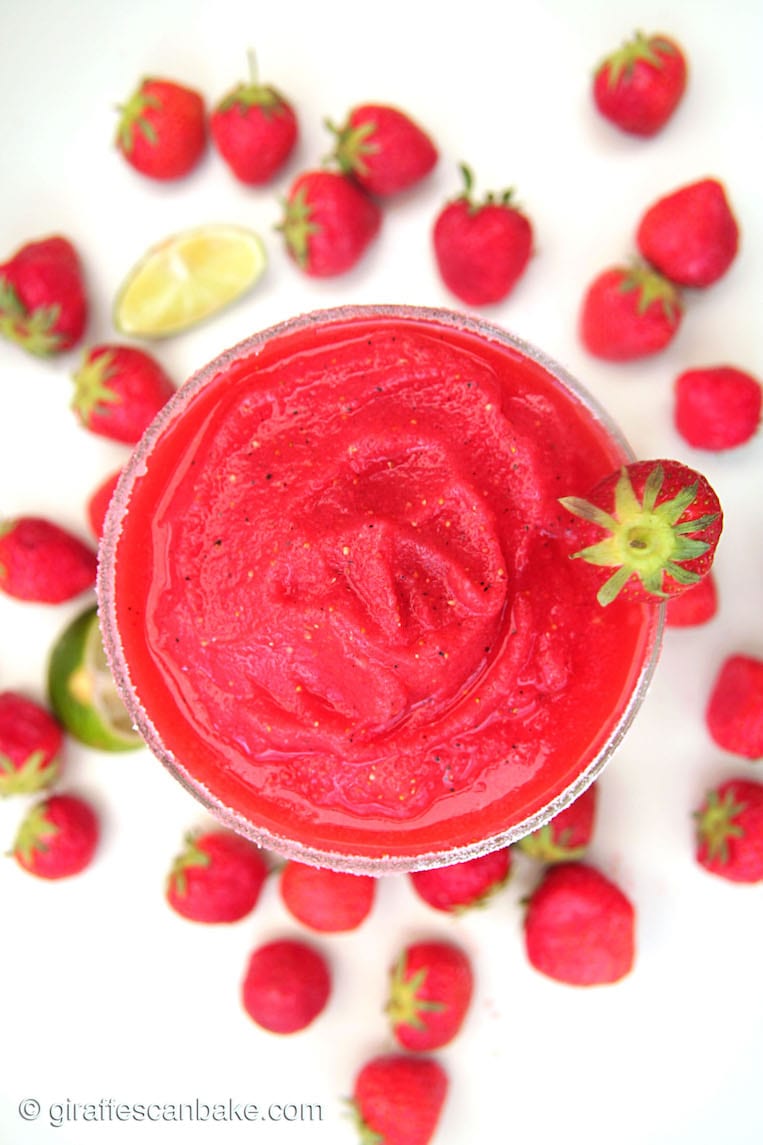 Frozen Strawberry Margarita with Black Pepper