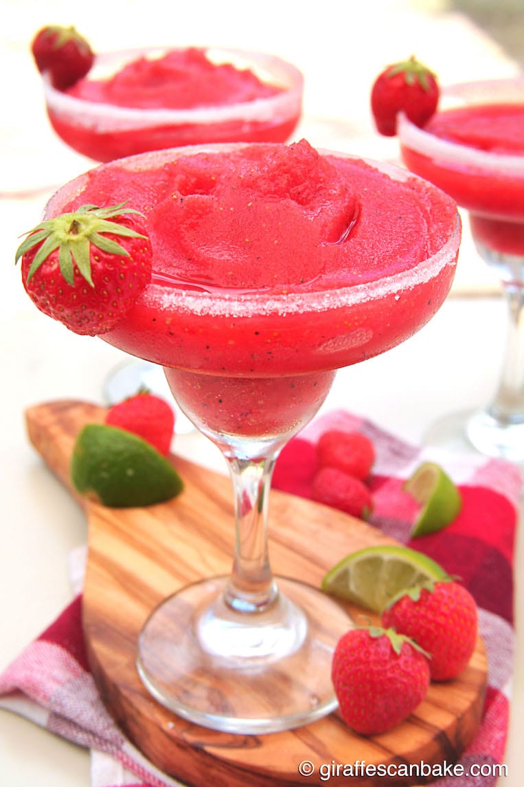 Frozen Strawberry Margarita with Black Pepper