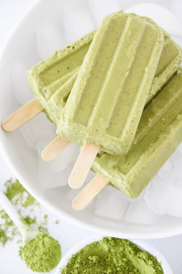 Vanilla Matcha Popsicles